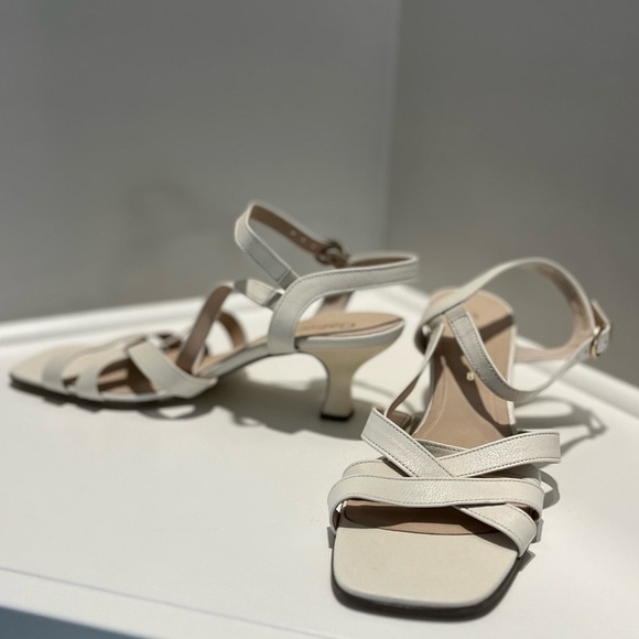 Gabor Damon Leather Ankle Square Toe Sling Back Heel Sandals - Picture 1 of 15